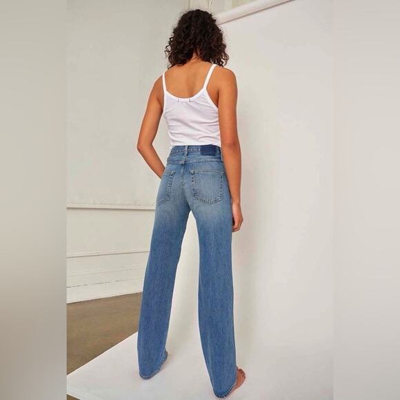 Amo Denim Womens Cora Denim Jean Straight Leg in Crescent chic 90s 100% cotton - Picture 2 of 12